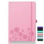 Mlife Notebook Journal for Women,A5 Hardcover Leather Journaling Notebooks for Work,200 Pages Travel Journal for Women Men with Pen Holder and Ribbon,5.78"×8.34"(Pink)