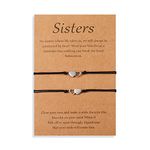 YELUWA 2 Pcs Sisters Bracelet Best Friend Friendship BFF Bestie Heart Long Distance Matching Bracelets Set Jewelry Sister Gift from Sister Birthday Relationship Gift for Teen Girl Women