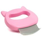 Leo's Paw The Original Pet Hair Removal Massaging Shell Comb Soft Deshedding Brush Grooming and Shedding Matted Fur Remover Dematting tool for Long and Short Hair Cat Dog Puppy Bunny (Pink)