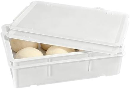 Pizza Dough Proofing Box - Stackable Commercial Quality Trays with Covers (17.7 x 12.6 Inches) - 2 Trays and 2 Covers Perfect as a Bread Proofing Box and Dough Container - Pizza Storage Container
