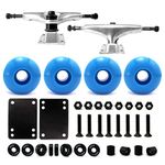 VJ 5.25 139mm Skateboard Trucks (Silver), Skateboard Wheels 52mm, Skateboard Bearings, Skateboard Pads, Skateboard Hardware 1.25" (52mm Sky Blue)…