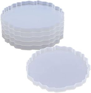DBOO Resin Coaster Mould 6 Pcs Silicone Coaster Molds DIY Resin Mould Epoxy Resin Silicone Coasting Moulds for Agate Geode Coasters Faux Agate Slices Art Craft Decoration