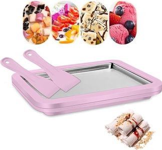 KOLENSA Ice Cream Sorbet Maker Frozen Yogurt Machine, Instant Cold Roller Pan Plate with 2 spatulas, Home Made Soft Ice Cream Milkshake Gelato Fruit Smoothie