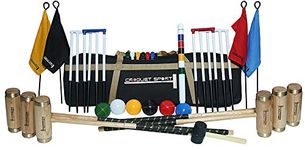 Synco Croquet Sport Elite Croquet Set 6 Player, Elite Set with Croquet Balls and Accessories (38 Inch), Perfect for Lawn, Backyard, Parks and Gardens for Fun, Party and Family Games.