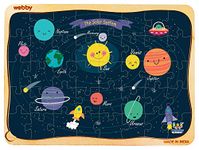 Webby Outer Space Solar System Wooden Jigsaw Puzzle (Multicolour) - 40 Pieces