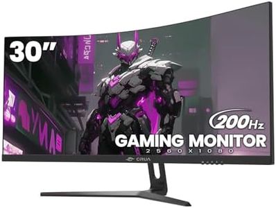 CRUA 30" Curved Gaming Monitor, 144Hz/200Hz Ultrawide Computer Monitor, WFHD(2560 * 1080P) VA Screen,21:9,1500R,99% sRGB, PC Monitors Support FreeSync, with HDMI/DP, Support Wall Mount- Black