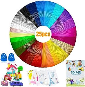 3D Stift Filament PLA, 25 Farben 3D Druck Filament 1,75mm, 3D Stift Farben, Insgesamt 125M, mit Vorlage und 2 Fingerschutz, 3D Stiftminen für ODRVM, Tecboss, Lovebay and 3D Drucker Stift