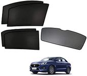 Kozdiko Car Window Custom Fit Sun Shades Fix with Dicky Non Magnetic Curtains Mesh Compatible for Maruti Suzuki Dzire (2017-Present)