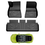 KARPAL Floor Mats Fit with Tesla Model 3 (2017-2024), All-Weather 1st & 2nd Row TPE Car Mats, Automotive Interior Proctection Liners