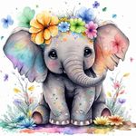 DIAMOND CRAFTZ Diamond Painting Kits, 5D Diamond Paint for Adults and Kids with Diamond Art Painting Kits, Perfect for Home Decoration and Room Wall Decor (35x35cm)-Cute Elephant