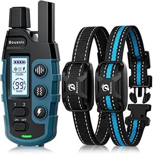 Bousnic Dog Shock Collar 2 Dogs (5-120Lbs) - 3300 ft Waterproof Training Collar for Dogs Large Medium Small with Rechargeable Remote, Beep (1-8) Vibration (1-16) and Humane Shock (1-99) Modes