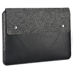 MoKo 9-11 Inch Felt Leather Tablet Sleeve Bag Carrying Case Fits New 11-inch iPad Air M2, New 11-inch iPad Pro M4 2024, iPad Air 5/4 10.9, iPad 9/8th Gen 10.2, iPad 10th Gen 10.9,Wrinkled Black