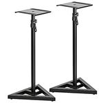 Duramex (TM) Upgraded Height Adjustable Speaker Stands Mounts, Two in One Floor Stands, Heavy Duty Base and Extendable Tube with 44 LBS Capacity Per Stand, 27"-43" Height Adjustment