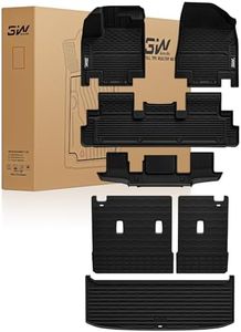 3W Floor Mats & Cargo Liner & Back Seat Cover Custom Fit for Nissan Pathfinder 2022 2023 2024 2025 (Only fit 7 Passenger Models), TPE All Weather Custom Fit Nissan Pathfinder Full Set,Black