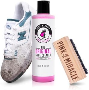 Pink Miracle Shoe Cleaner Kit with Bottle and Brush For Fabric Cleaner For Leather, Whites, Suede and Nubuck Sneakers, White, 8 Oz