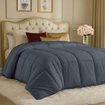 Utopia Bedding All Season 250 GSM Comforter - Soft Down Alternative Comforter - Plush Siliconized Fiberfill Duvet Insert - Box Stitched (Full/Queen, Gray)
