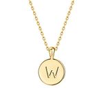 PAVOI 14K Yellow Gold Plated Letter Necklace for Women | Gold Initial Necklace | Letter W