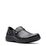 Clarks Women's Carleigh Pearl Loafer, Black Leather, 6.5 UK Wide