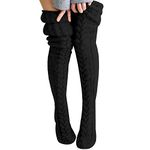 Women's Cable Knit Thigh High Socks 42~47" Extra Long Warm Over Knee Boot Stockings Winter Thermal Leg Warmers