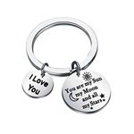 Gzrlyf Sun Moon Star Keychain You are My Sun My Moon and All My Stars for Couples (You are My Sun My Moon and All My Star Keychain)