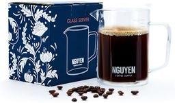 NGUYEN COFFEE SUPPLY - Glass Coffee Server, Microwave and Dishwasher Safe, Ideal Gift, 500ML, Clear [Set of 1]