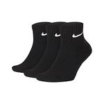 NIKE Men's U Nk Everyday Cush Ankle 3pr Socks, Black/White, XL UK