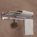 Primax Towel Hanger for Bathroom/Stainless Steel Folding Towel Holder Stand/Towel Rack for Bathroom (18 Inch-Chrome)