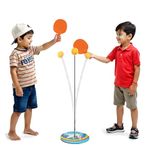 Kidology Light Table Tennis Self Training Indoor Gaming 2 Racket & 4 Practice Ping Pong Ball Parent Child Interaction Toys for Kids Fun Party Game Sports Toy, Multicolor