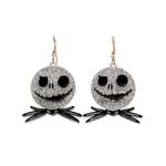 Nightmare Before Christmas Jack Skellington Black and Silver Acrylic Earrings EH00076L