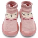 Baby Girls Boys First Walking Shoes Anti Slip Slippers Barefoot Shoes Toddler Infant Non Slip Sole Shoes (Pink,12-18Moth)