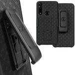 Zase Motorola Moto G Power (2020) Holster Belt Clip Phone Case Tough Super Slim Rugged Protective Cover Armor Defender Strong Clip [Kickstand] for Verizon Moto G Power (A Black Holster Combo Case)