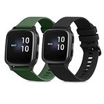 kwmobile Straps Compatible with Garmin Venu Sq Music/Sq Straps - 2x Replacement Silicone Watch Bands