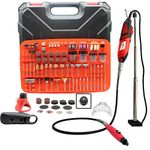 UniQual 200W Universal Chuck 215pcs Rotary Tool Die Grinder Kit with Flexible Shaft|Stand|Professional|Engraving|Carving|Sanding|Cutting|Drilling|Industrial & DIY projects|6 months warranty