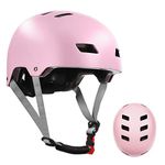 LANOVAGEAR Kids Bike Helmet for 2-14 Years Old Boys Girls, Adjustable Skateboard Helmet for Cycling, Skateboarding, Scooter, Skate (Pink, M)