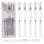 Brisk Learner 5 White Gel Pen - 5 Tip Sizes 0.5, 0.7, 0.8, 1.0, 1.2mm for Art, Drawing, Journaling, Watercolor, Black Paper - White Graffiti Ink for Artists - Free White Pencil