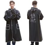 AUGEN Waterproof Rain Coat Hooded Universal Outdoor Water Resistant Rainwear Suit for Men Women Boys & Girls (IN, Alpha, Free Size, Regular, A - Black)