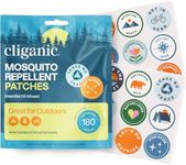 Cliganic Mosquito Repellent Stickers (180 Pack) - Camping Patches for Kids & Adults, Natural DEET-Free, Essential Oil Infused