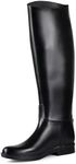 HORZE Chester Unisex Adult Rubber Equestrian Horse Riding Boots for Women, Men - Black - 6