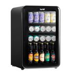 Baridi 70L Under Counter Drinks/Beer & Wine Cooler Fridge, Retro Style, Black - DH222