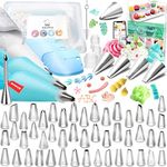 Cake Decorating Supplies Kit Tips 83 Pieces, 48 Stainless Steel Icing Tip Set, 2 Reusable Coupler and 20 Pastry Bags