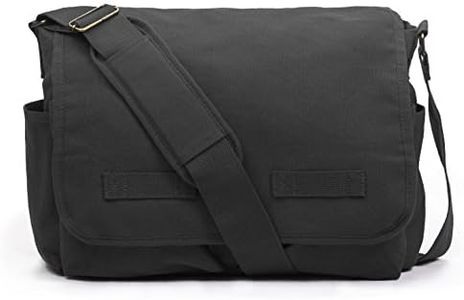 Sweetbriar Classic Messenger Bag - Vintage Canvas Shoulder, Black, Size Large