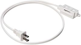 Amazon Basics Indoor 2 Prong Extension Power Cord Strip - Standard Plug, 3 Foot, Pack of 2, White