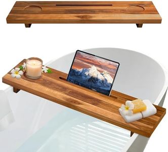 ILOT Bathtub Tray for Standard Tubs – 29" Adjustable Acacia Wood Bath Caddy | Anti-Tip, Non-Toxic, Waterproof, Sustainable Bath Tray Organizer for Relaxing Spa & Home Use