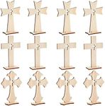 Bright Creations 12 Pack Wooden Crosses for Crafts, Unfinished Wood Crosses for Centerpieces, Decor (3 Sizes)