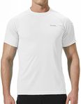 Pausel Men's Rash Guard Swim Shirts Short Sleeve UV Sun Protection Quick Dry UPF 50+ SPF Fishing Beach Water Shirt