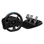 Logitech G G923 Racing Wheel and Pedals, TRUEFORCE up to 1000 Hz Force Feedback, Responsive Driving Design, Dual Clutch Launch Control, Genuine Leather Wheel Cover, for PS5, PS4, PC, Mac - Black