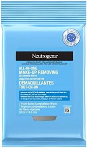 Neutrogena All-in-One Makeup Removing Cleansing Wipes, Eye Makeup Remover, Biodegradable Facial Wipes, 7 Count, Travel Pack