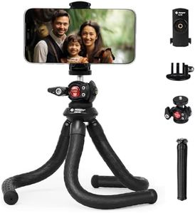 Fotopro Tripod for iPhone Flexible Camera Tripod with Action Camera Holder and Ball Head Phone Mount Bendable Portable Octopus Tripod for Sports Camera Vlog Video Recording
