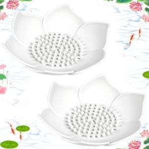 Lotus Shower Steamer Tray, 2 Pack Silicone Soap Dish, Lotus Flower Shape Shower Steamer Tray Small Self Draining Bar Soap Holder for Kitchen Bathroom Shower Counter