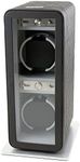 Double Watch Winder in Black Leather - Battery Powered or AC Adapter, 12 Program Settings, Diamond Stitched Vegan Leather, Soft Linen Interior, Large Interior Space for Large Watches - Heiden Monaco Watch Winder